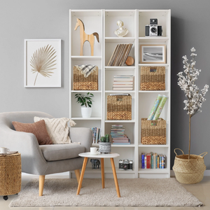 Cesta de Almacenamiento Cuadrada de Mimbre con Asas para Sala de Estar, Organizador Hecho a Mano de Estilo Bohemio - Product Image 4