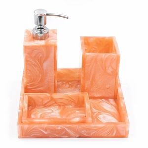 Ensemble d'accessoires de salle de bain en polyrésine blanche élégante pour l'exportation - Product Image 4