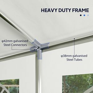 "16.5FT X 33FT Heavy Duty White <b>Canopy</b> <b>Tent</b> with 10 Windows & Removable Sidewalls (Polyester & Steel)" - Product Image 4