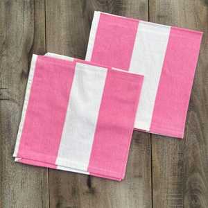 Pink And White Striped Table Linens Dining Table <b>Placemats</b> Set Indian Seller - Product Image 2