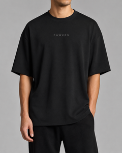 Fawkes <b>Men's</b> <b>Navy</b> <b>Blue</b> Short Sleeve <b>T</b>-<b>Shirt</b> Loose Fit O-Neck Formal Jersey Cotton Breathable Front Logo Print Wholesale - Product Image 2