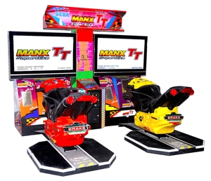 เครื่องเกมมอเตอร์ไซค์แข่ง Man X TT Super Bike 2 สำหรับ 2 ผู้เล่น แบบหยอดเหรียญ สไตล์เรโทร พร้อมตู้เกมจำลองการขับขี่ในโซนเกม - Product Image 5