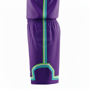 Ensemble de maillots de basket-ball violets personnalisés, sans manches, anti-humidité, unisexe, pour adultes, nom de l'équipe, impression sublimée 37, toutes saisons - Product Image 3