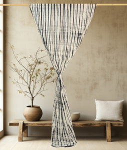 Cortina Decorativa con Estampado Tie Dye de Diseño, Cortina de Algodón Suave para Ventana, para Hogar, Resort, Cafetería, Restaurante, Venta al Por Mayor - Product Image 3