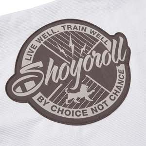 Uniforme de Jiu Jitsu BJJ Gi Shoyoroll Cut Batch SIX Blanco con Combinación Gris - Product Image 3
