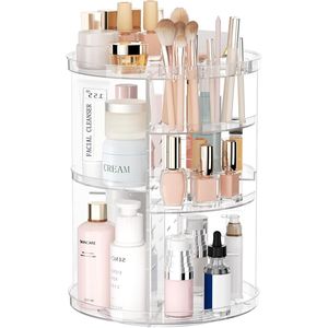 Organisateur de maquillage rotatif DIY avec 8 niveaux réglables, présentoir pour soins de la peau, support pour pinceaux de maquillage, support pour parfums - Product Image 1