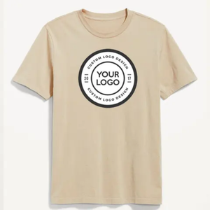 T-shirt à manches courtes et col rond pour homme, coupe ample, en jersey 100% coton, style vintage décontracté, avec motif imprimé lettres sur le devant, design de logo personnalisé - Product Image 1