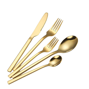 Luxury Gold Stainless Steel <b>Cutlery</b> <b>Set</b> Mirror Polished Flatware Dining Tableware Utensils <b>Set</b> for Home Kitchen and Hotel Use - Product Image 2