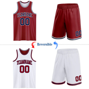Maillot de basket réversible tendance aux États-Unis, personnalisable avec nom et numéro, tenue d'équipe - Product Image 2