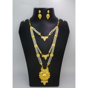 Joyería Antigua India chapada en oro de moda latón puro indio nupcial boda desgaste joyería conjunto de collar de alta calidad - Product Image 3