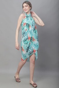 Custom Hawaiian Pareo Printed Polynesia <b>Chiffon</b> Sarong Tropical Beach Cover Up OEM Fabric Manufacturer Wholesale Supplier - Product Image 3