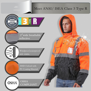 Veste de sécurité hivernale professionnelle haute visibilité réfléchissante – Fabrication haut de gamme en gros - Product Image 3