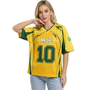 Camiseta de Fútbol Americano Sublimada Personalizada con Cuello en V, Ropa Deportiva de Equipo, Poliéster Transpirable, Fabricante OEM, Producción en Masa - Product Image 5