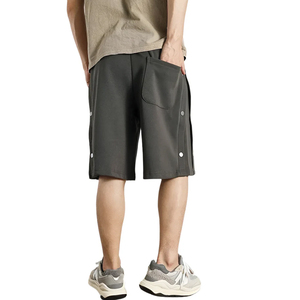 Shorts de sport décontractés pour hommes et garçons, avec cordon de serrage sur le côté, gris foncé - Product Image 4