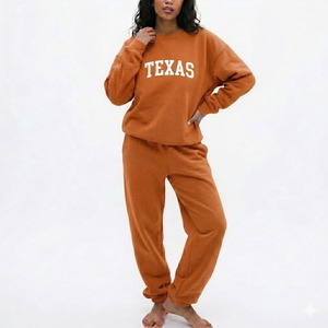 Buy Gym Wear Activewear <b>Set</b> Women Custom Logo Tracksuit <b>Set</b> Breathable Cotton Fleece Jogger <b>Set</b> Two Piece Sweatshirt Sweatpants - Product Image 1