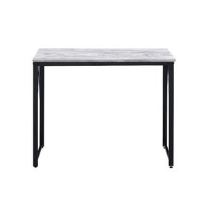 Scrivania Rettangolare Anticata Bianca e Nera con Base in Metallo, Elegante Scrivania per Computer - Product Image 4