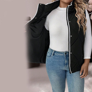 Chaleco acolchado de nailon para mujer, talla grande, sin mangas, cálido para invierno, transpirable, para equitación, OEM - Product Image 6