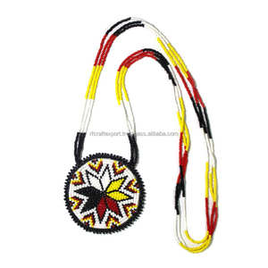 Collar de patrón geométrico romántico Unisex hecho a mano, semilla de cristal chapada en oro con cuentas como regalo de prettern nativo - Product Image 4