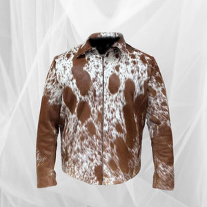 Chaqueta de Cuero de Vaca con Diseño de Pelo, Hecha a Mano y Personalizada, para Hombre y Mujer, de Alta Calidad, Estilo Motero y Vaquero Occidental - Product Image 1