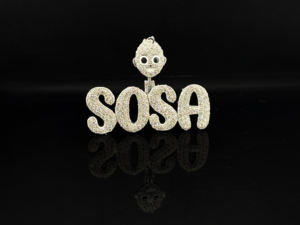 Collier pendentif hip-hop en alliage de diamant glacé lourd - Product Image 2