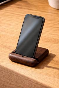 Eco Friendly Wooden <b>Phone</b> Holder <b>Stand</b> Natural Wood Desktop <b>Mobile</b> <b>Stand</b> for Smartphone Video Watching and Charging - Product Image 4