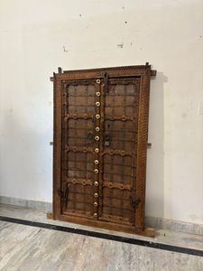 Panneaux de porte en bois massif antique avec cadre sculpté à la main, écologiques, pour chambre, extérieur, salon, meubles de maison - Product Image 5