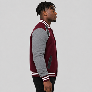 Casual Men Varsity Jacket Custom Logo Soft Comfortable Baseball Bomber Streetwear Varsity Jacket Wholesale Latest Arrival - Product Image 5