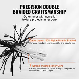 Corda in Nylon Resistente 3/16 Pollici X 1000 Piedi, Design a 32 Fili, Capacità di Carico 720 LBS, Corda Multiuso per Avventure all'Aperto - Product Image 3