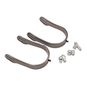 1 Juego de Espuelas Color Gris Metálico - Incluye 3 Pares de Decoraciones de Repuesto, Hechas de Aleación de Aluminio de Aviación - Product Image 1