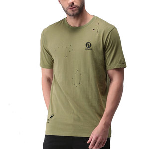 Customized Design <b>Distressed</b> T-Shirt 100% Cotton Breathable High Quality Men's <b>Top</b> Price Sale - Product Image 1