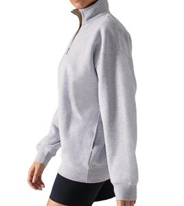 Sudadera con cuello alto para mujer y sudadera con cremallera de un cuarto para hombre, diseño personalizado de cuello alto para adolescentes, entrenamiento en el gimnasio - Product Image 2