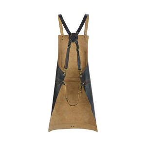 SALUBRIOUS SPORTS Unisex Polished Shiny Dark Cowhide Split Leather Welding Apron with <b>Spark</b> Proof Features - Product Image 3