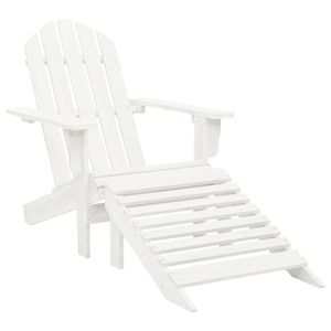 Sedia Adirondack in legno massello di abete e tavolo Set di mobili da giardino bianchi - Product Image 5