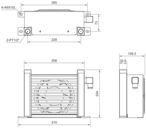 Refroidisseur d'huile hydraulique de haute qualité avec ventilateur, longue durée de vie, TL1-21 pour machines hydrauliques / équipements industriels - Product Image 2