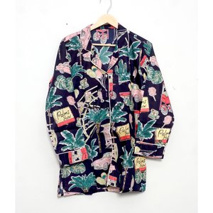 Ensemble de pyjama en coton à imprimé floral confortable - Deux pièces, respirant, vêtements de détente, taille élastique pour les vacances et l'usage quotidien - Product Image 3