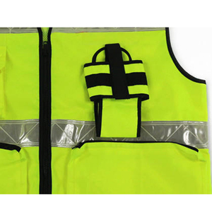 Gilet de sécurité en polyester haute visibilité personnalisé OEM, unisexe, avec bandes réfléchissantes, multi-poches, uniforme de garde - Product Image 4