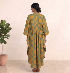 Floral Print Cotton <b>Kaftan</b> Dress For Women Handmade Summer Dress Beach Wear <b>Plus</b> <b>Size</b> Dress Indian Wholesaler - Product Image 3
