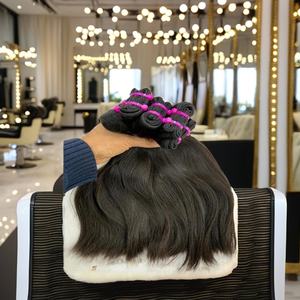 Extensions de cheveux humains vierges indiens Remy, texture lisse et brillante pour femmes noires, cheveux indiens bruts - Product Image 3