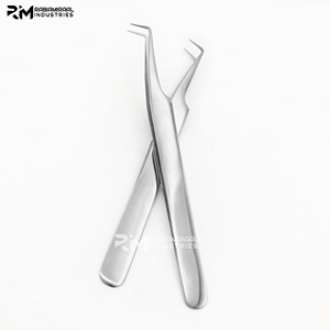 แหนบต่อขนตา RMI Silver Anti-Static ปลายเรียบ 10 มม. ด้ามจับเพชร รุ่นปกติ 90 องศา - Product Image 1