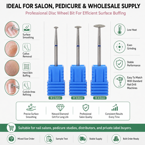 Broca de Diamante Natural para Uñas Yaqin de Alta Gama, Disco Plano de 3/32'', Herramienta de Precisión <span class=keywords><strong>UFO</strong></span> para Especialistas en Manicura Rusa - Product Image 5