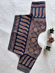 Designer Casual Wear Handcrafted Hand Block Designer Ajrakh Cotton <b>Readymade</b> Ready To Wear <b>Blouse</b> - Product Image 3
