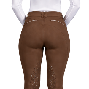 <b>Brown</b> Women Horse Riding <b>Leggings</b> High Waist Stretch Equestrian Pants Silicone Full Seat Grip Riding Tights Training Sports Wear - Product Image 5