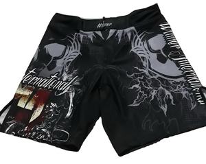 Vente en gros Short de MMA combat uni avec logo personnalisé Short de MMA rose violet noir rouge blanc léger XXL polyester bleu sublimation - Product Image 1