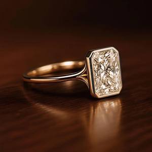 Anillo Solitario de Diamante Cultivado en Laboratorio, Corte Radiante, 2.01 CT, Brillante, para Mujer, Oro Sólido de 14K, Regalo de Compromiso o Promesa para Enamorados - Product Image 6