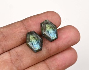 Natural Blue <b>Fire</b> Labradorite Hexagon Shape Step Cut High Polish 10x16mm Loose Cabochon Gemstone for Jewelry Making Pendant - Product Image 5
