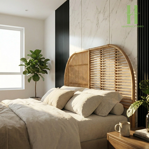 Cabecero de Cama de Ratán Ecológico y Lujoso, Tamaño Personalizable, Muebles de Dormitorio con Forma de Flor - Product Image 2