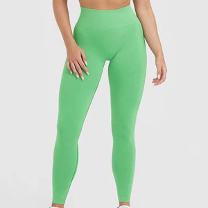 Leggings Deportivos de Alta Calidad para Mujer, Color Verde Sólido, Pantalones de Yoga Elásticos para Gimnasio, Entrenamiento, Fitness, Running, Ropa Deportiva Ajustada al Cuerpo - Product Image 1