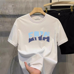 เสื้อยืดคุณภาพสูง ผ้าฝ้าย 100% พร้อมโลโก้ สกรีนโลโก้ตามสั่ง เสื้อยืดเรียบๆ ยูนิเซ็กซ์ ไซส์พลัส เสื้อยืดผู้ชาย - Product Image 1