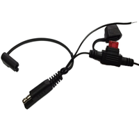Kabel Harness RoHS SAE 1015 2Pin Merah&Hitam 16AWG 600V 105C Perakitan Kabel Daya Sekring 5A Panjang 550mm Aplikasi Elektronik