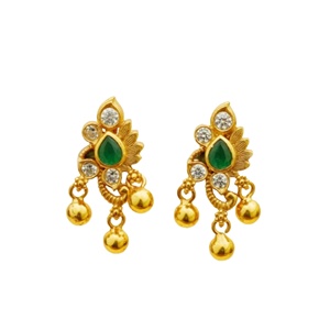 Vintage Floral Motifs Gold Plated Sterling Sier <b>Stud</b> <b>Earrings</b> Dazzling Casual Party Look for Girls Factory Direct Price - Product Image 1